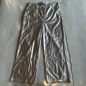 Metallic Silver Jean Pants